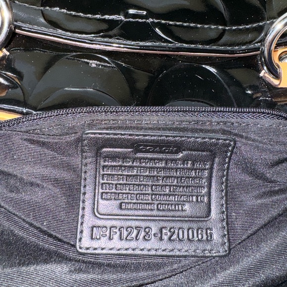 Coach Peyton Black Embossed Patent Leather with Leather trim #20065 - Picture 15 of 16